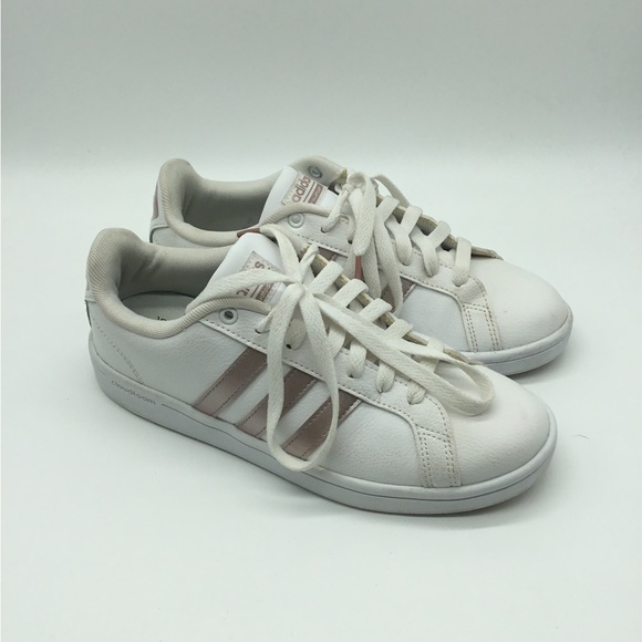 adidas Shoes - Adidas Rose Gold 3 Stripe Cloudfoam Sneaker